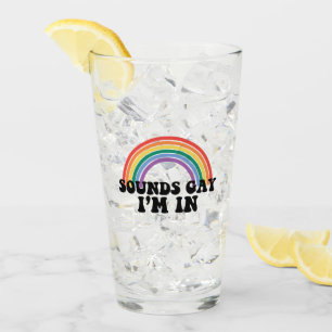 Gay Pride LGBT Regenbogenklänge Gay Ich bin dabei  Glas