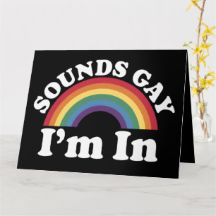 Gay Pride LGBT Regenbogenklänge Gay Ich bin dabei  Karte