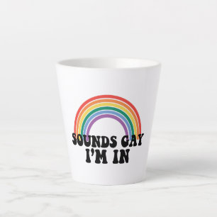 Gay Pride LGBT Regenbogenklänge Gay Ich bin dabei Milchtasse