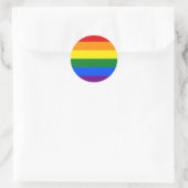 Gay Pride LGBT Regenbogenstreifen farbig Runder Aufkleber (Tasche)