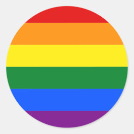 Gay Pride LGBT Regenbogenstreifen farbig Runder Aufkleber