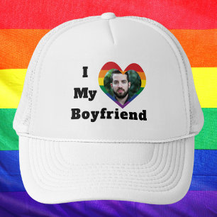 Gay Pride LGBTQ Benutzerdefiniertes Foto I Liebe M Truckerkappe