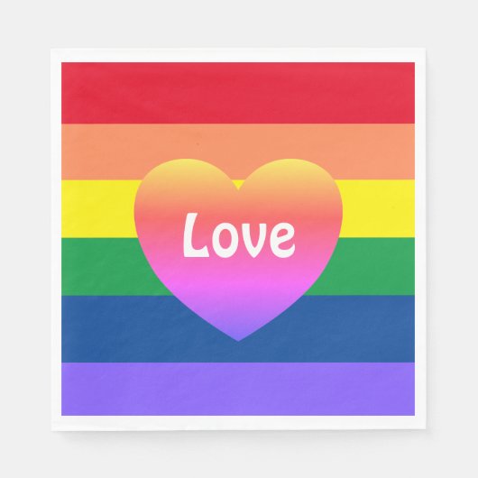 Gay Pride LGBTQ Farbiges Rainbow Party Serviette (Vorderseite)