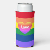 Gay Pride LGBTQ Farbiges Regenbogenherz Selters Dosenkühler (Seltzer Vorderseite)