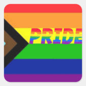 Gay Pride-LGBTQ+-Fortschrittsanzeiger Quadratischer Aufkleber (Vorderseite)