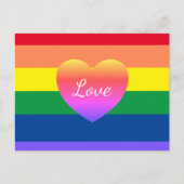 Gay Pride LGBTQ Rainbow Farbiges Herz Postkarte (Vorderseite)