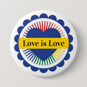 Gay Pride LGBTQ Rainbow Flag Liebe ist Liebe Button
