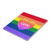 Gay Pride LGBTQ Rainbow Heart Fliese (Seite)
