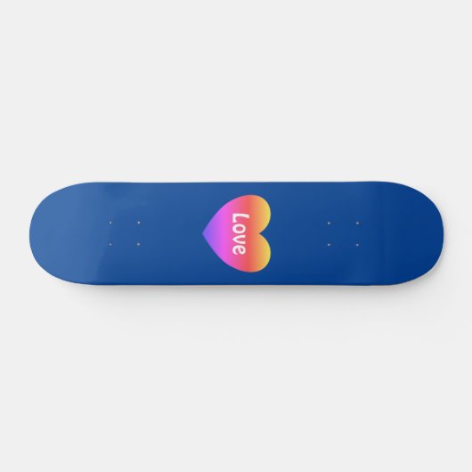 Gay Pride LGBTQ Rainbow Liebe Blue Skateboard (Horizontal)