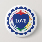 Gay Pride LGBTQ Rainbow Liebe Button (Vorderseite)