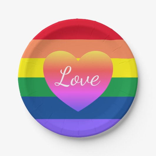 Gay Pride LGBTQ Rainbow Pride Party Pappteller (Vorderseite)