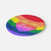 Gay Pride LGBTQ Rainbow Pride Party Pappteller (Schrägansicht)