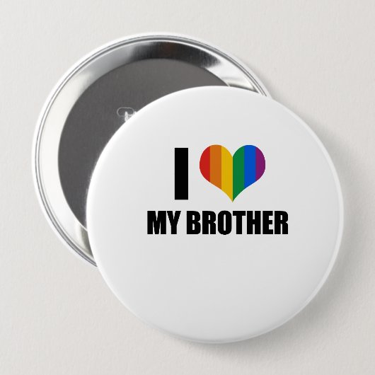 Gay Pride Liebe Bruder Button (Vorne & Hinten)
