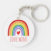 Gay Pride Liebe gewinnt Rainbow LGBT Schlüsselanhänger (Rückseite)