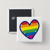 Gay Pride Liebe Herz Button (Vorne & Hinten)