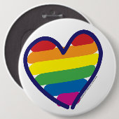 Gay Pride Liebe Herz Button (Vorne & Hinten)