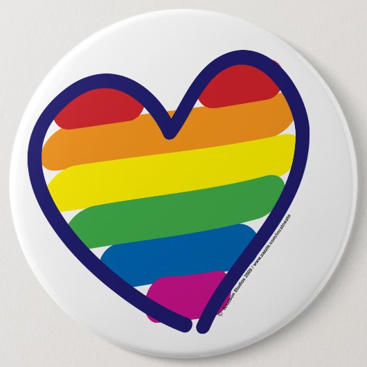 Gay Pride Liebe Herz Button (Vorderseite)