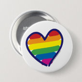 Gay Pride Liebe Herz Button (Vorne & Hinten)