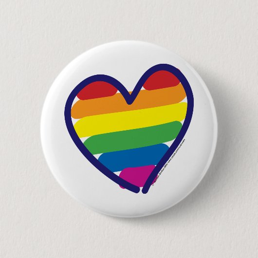 Gay Pride Liebe Herz Button (Vorderseite)