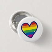 Gay Pride-Liebe-Herz Button (Vorne & Hinten)