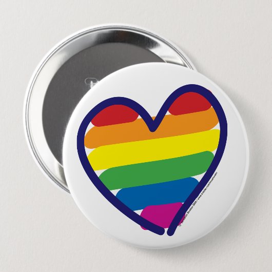 Gay Pride Liebe Herz Button (Vorne & Hinten)