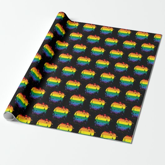 Gay Pride Liebe Herz Geschenkpapier (Ungerollt)