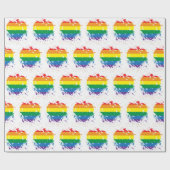 Gay Pride Liebe Herz Geschenkpapier (Flach)