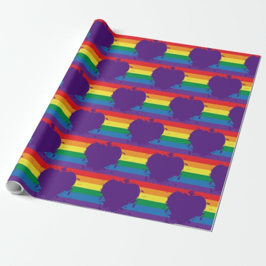 Gay Pride Liebe Herz Geschenkpapier (Ungerollt)