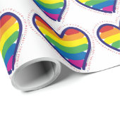 Gay Pride Liebe Herz Geschenkpapier (Rolleneckpunkt)