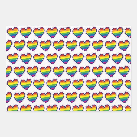 Gay Pride Liebe Herz Geschenkpapier Set (Vorderseite)