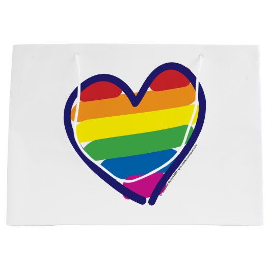 Gay Pride Liebe Herz Große Geschenktüte (Vorderseite)