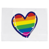 Gay Pride Liebe Herz Große Geschenktüte (Rückseite)