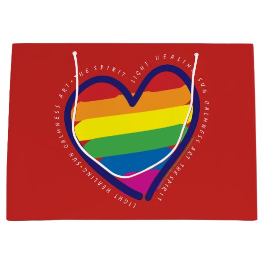 Gay Pride Liebe Herz Große Geschenktüte (Vorderseite)