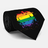 Gay Pride Liebe Herz Krawatte (Gerollt)
