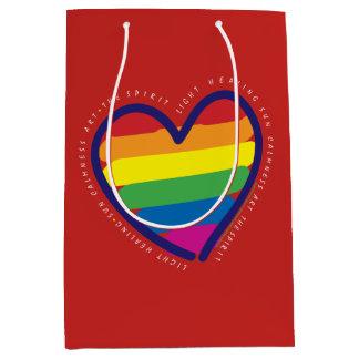 Gay Pride Liebe Herz Mittlere Geschenktüte