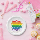Gay Pride Liebe Herz Pappteller (Party)