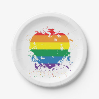 Gay Pride Liebe Herz Pappteller
