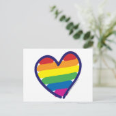 Gay Pride Liebe Herz Postkarte (Stehend Vorderseite)