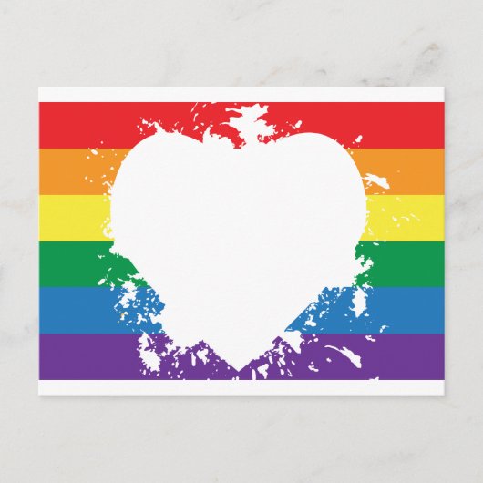 Gay Pride Liebe Herz Postkarte (Vorderseite)