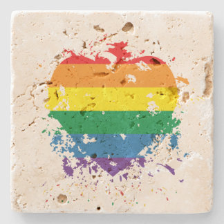 Gay Pride Liebe Herz Steinuntersetzer