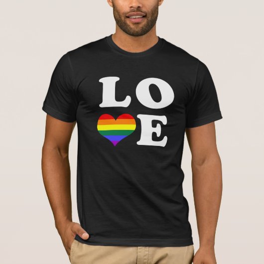 Gay Pride Liebe Herz T-Shirt (Vorderseite)