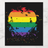 Gay Pride Liebe Herz Weinetikett (Einzelnes Label)