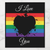 Gay Pride Liebe Herz Weinetikett (Einzelnes Label)
