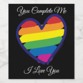 Gay Pride Liebe Herz Weinetikett (Einzelnes Label)