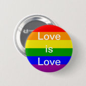 Gay Pride Liebe ist Liebe Regenbogenflagge Button (Vorne & Hinten)