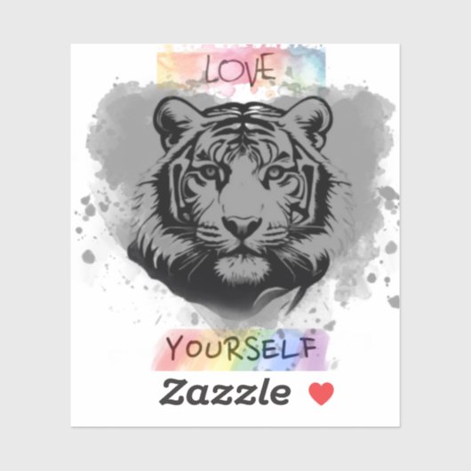 Gay Pride Liebe Sie selbst Tiger Sticker (Blatt)