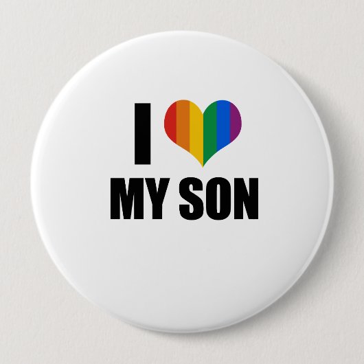 Gay Pride Liebe Sohn Button (Vorderseite)