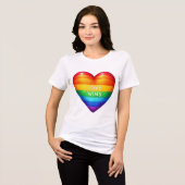 GAY PRIDE LIEBE WEIN RAINBOW HERZ Tri-Blend SHIRT (Vorderseite voll)