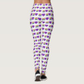 Gay Pride Lila Heart Rainbow Hochzeitstorte Liebe Leggings (Rückseite)