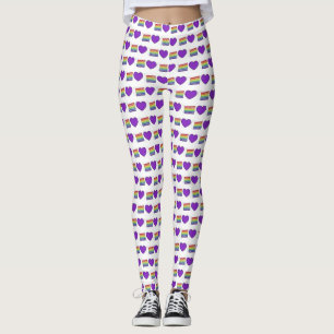 Gay Pride Lila Heart Rainbow Hochzeitstorte Liebe Leggings